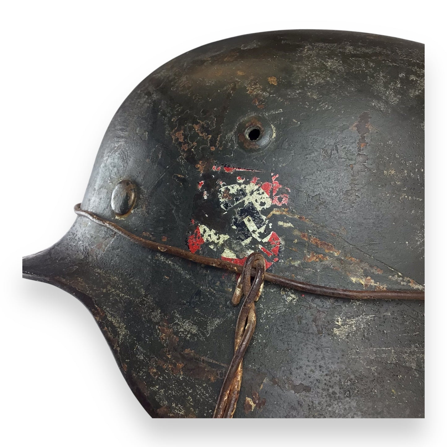 German WW2 M40 Waffen SS Double Decal SS Quist Runes Steel Helmet