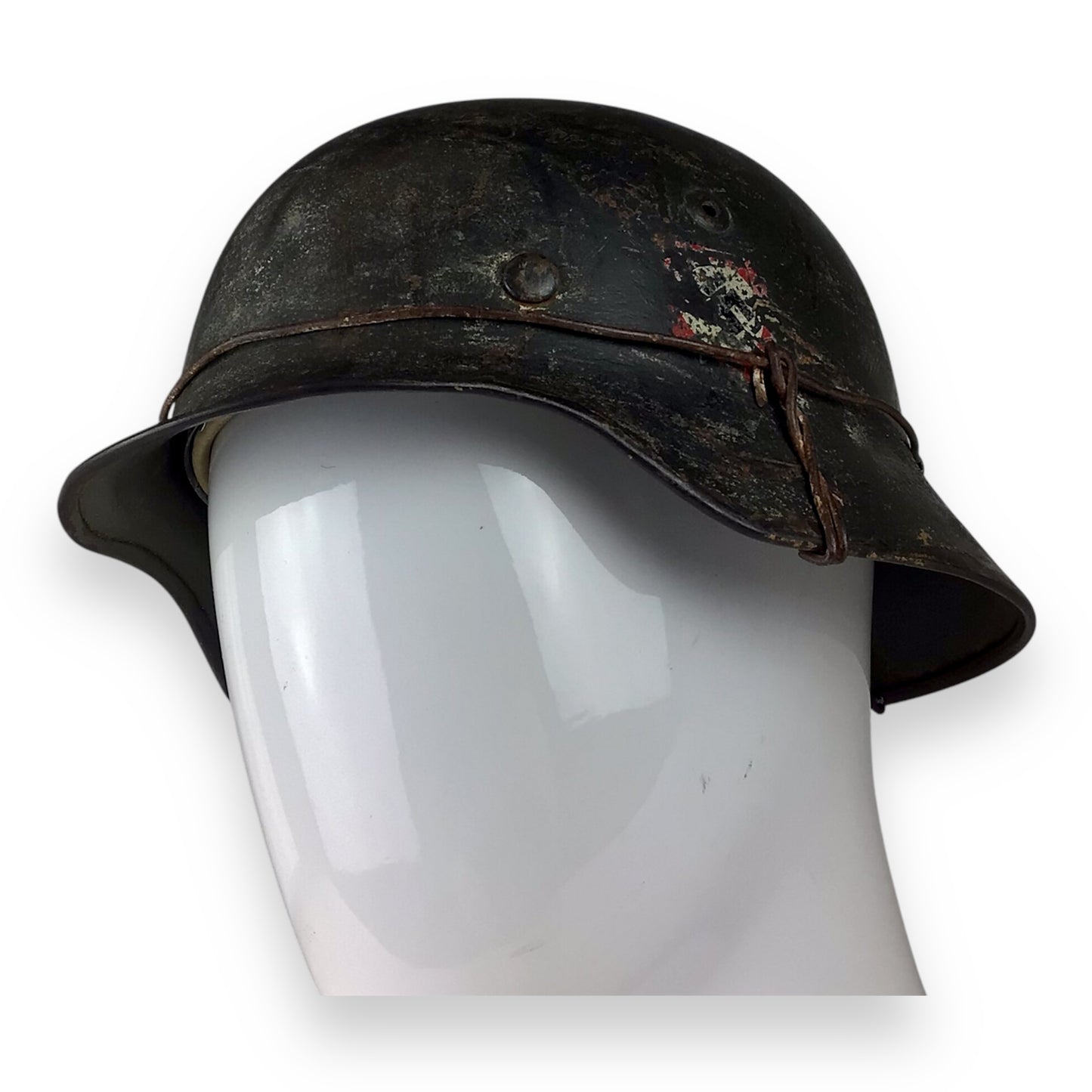 German WW2 M40 Waffen SS Double Decal SS Quist Runes Steel Helmet