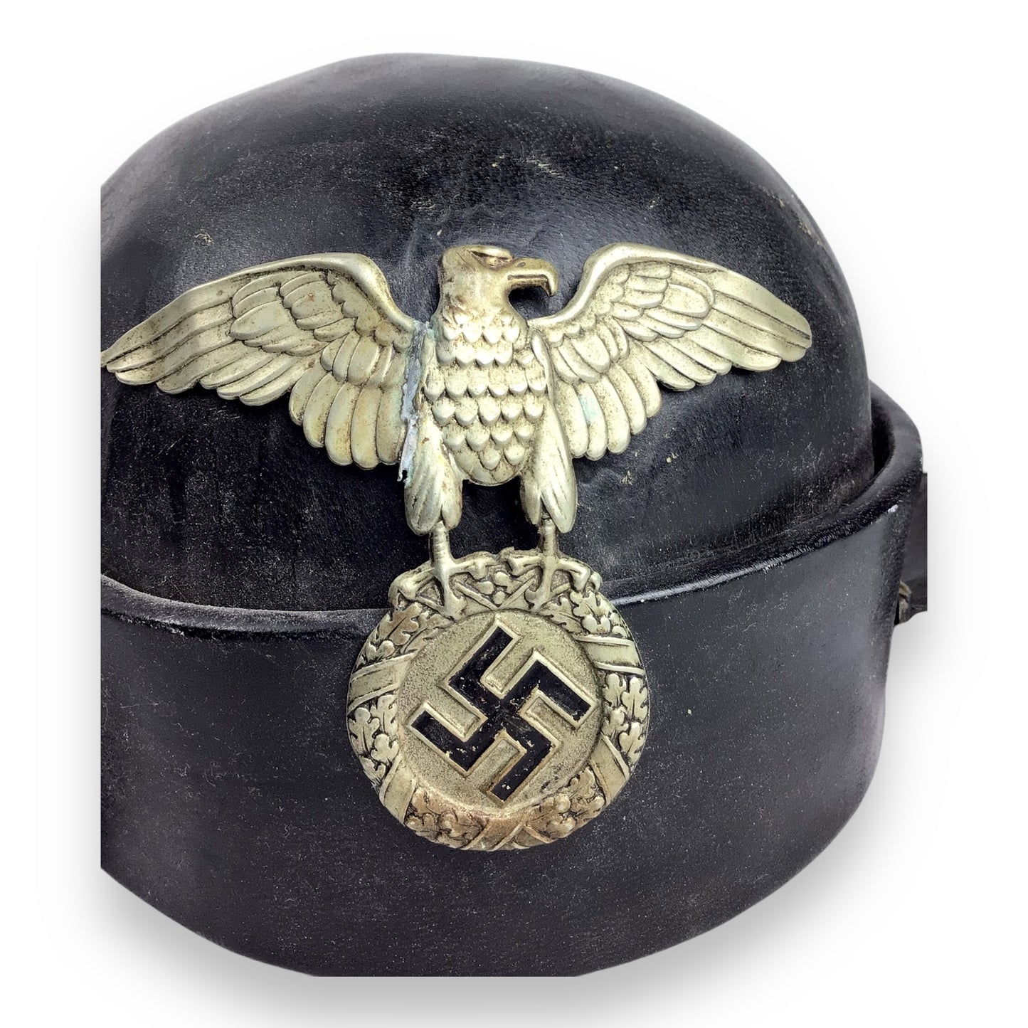 German WW2 NSKK German Motorcycle Crash Helmet w/ Eagle Insignia