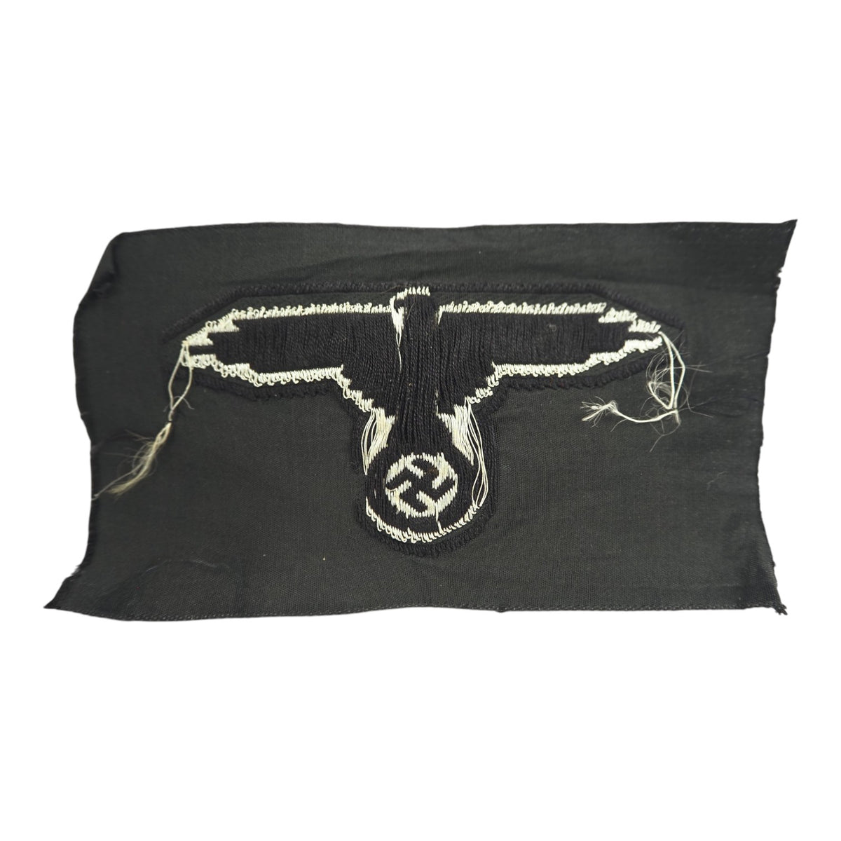 German WW2 Waffen-SS BeVo Sleeve Eagle, Uniform-Cut Example