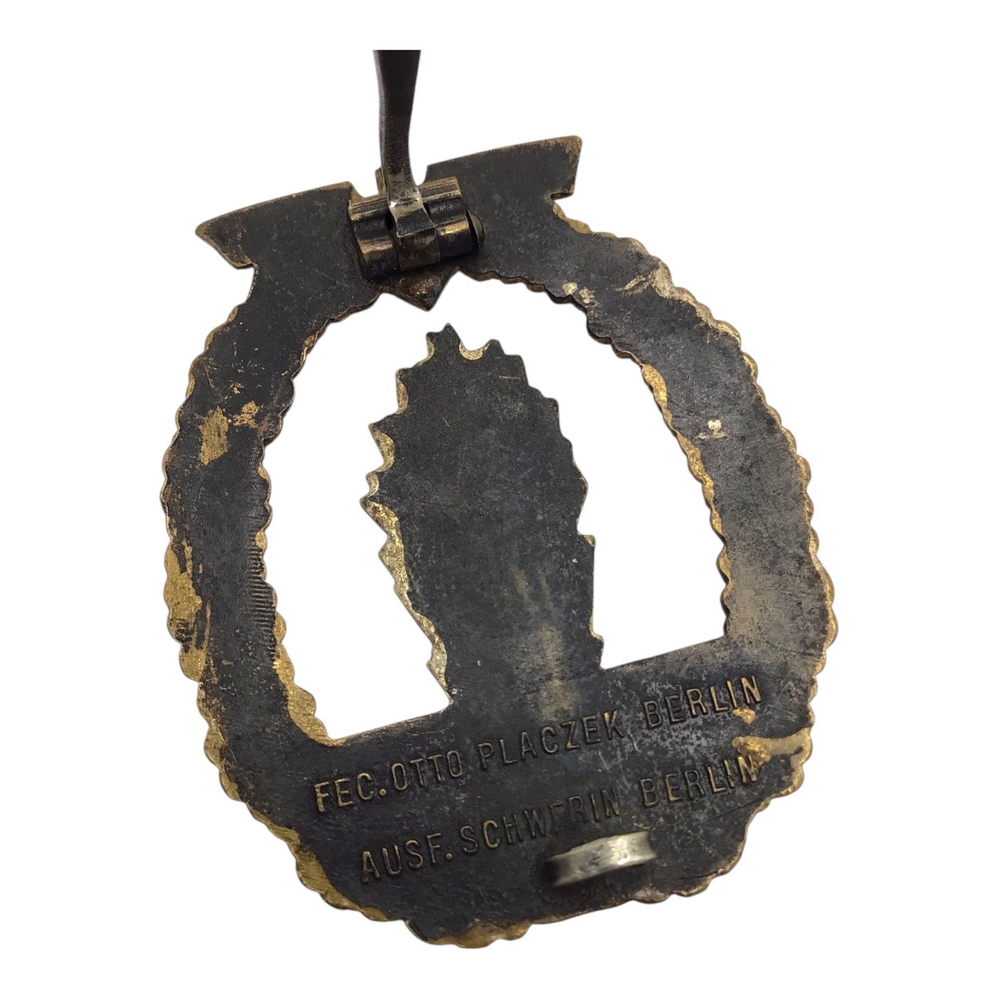 German WWII Kriegsmarine Minesweeper War Badge - Otto Placzek & Schwerin (Dual-Marked Tombak)