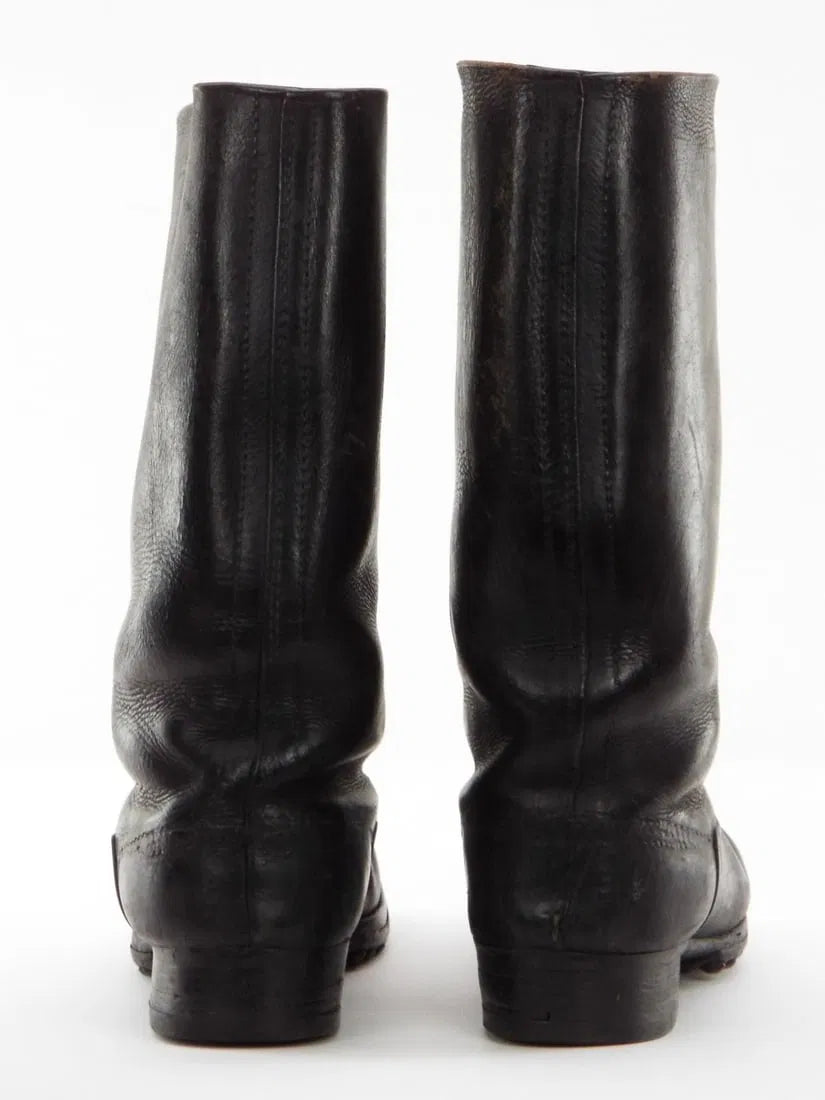 German WWII Wehrmacht or SS Black Leather Uniform Pair of Hobnail Boots