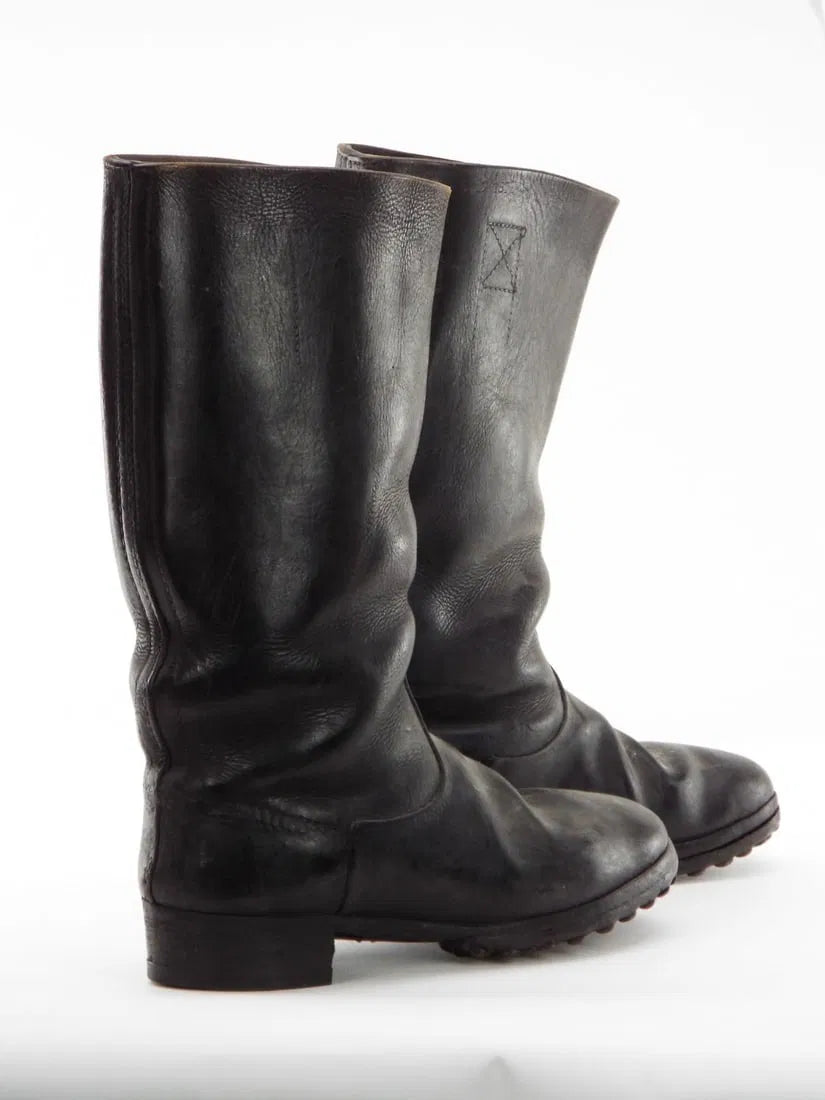 German WWII Wehrmacht or SS Black Leather Uniform Pair of Hobnail Boots