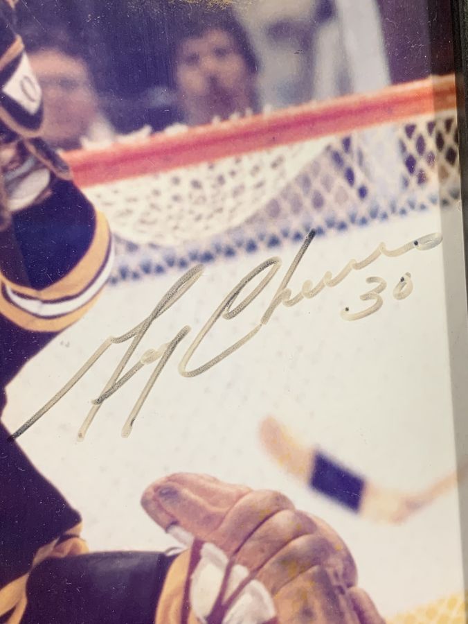 Gerry Cheevers Boston Bruins Auographed Photo JSA Cert