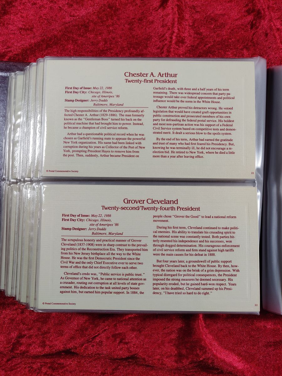 Golden Replicas of 1986 U.S. Presidents Stamps 22kt Proof Replicas Set of 36