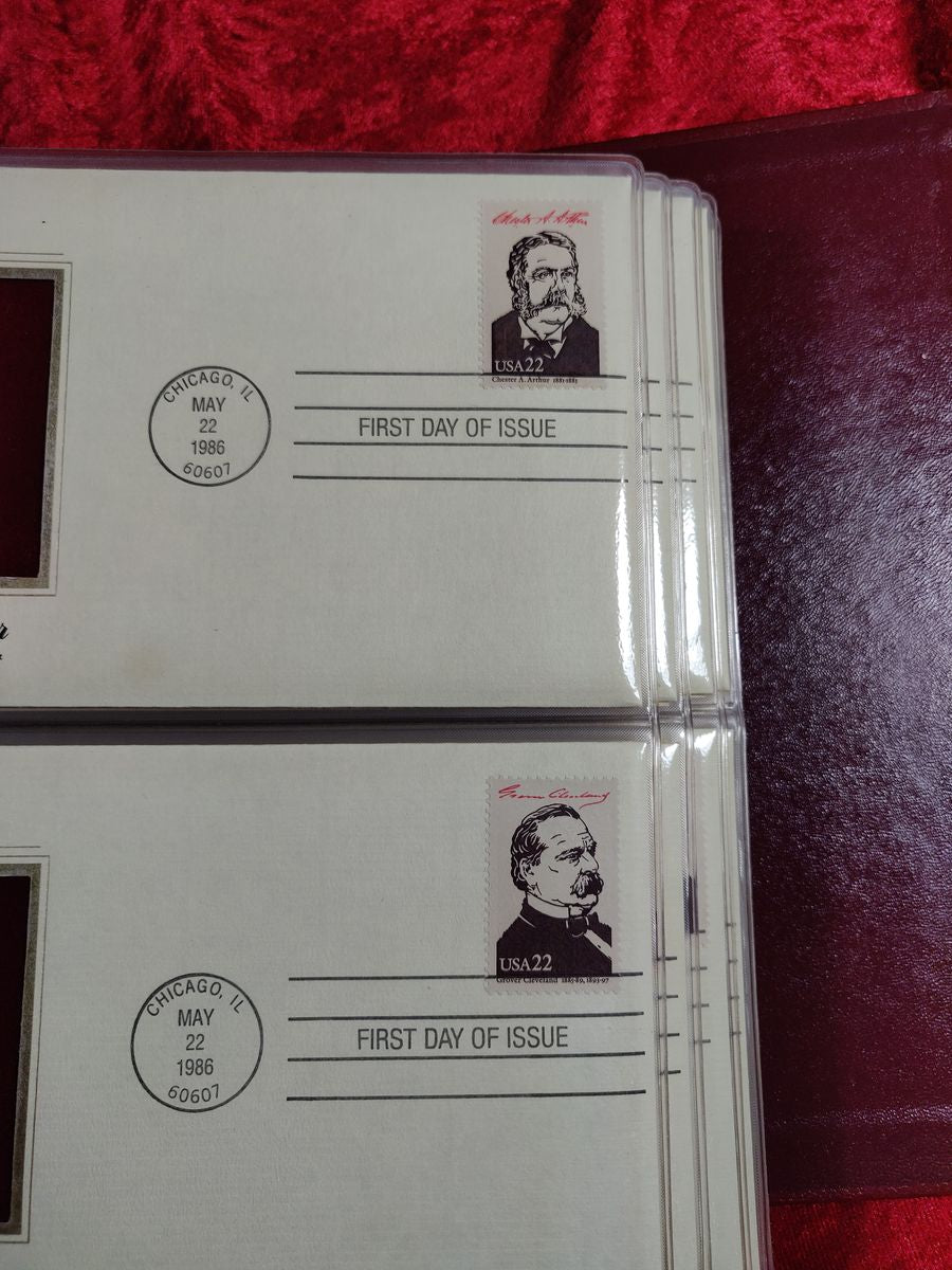 Golden Replicas of 1986 U.S. Presidents Stamps 22kt Proof Replicas Set of 36