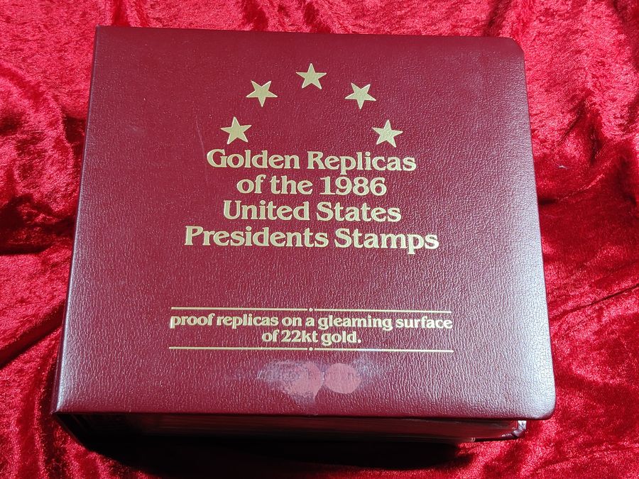 Golden replicas of United States authentic stamps