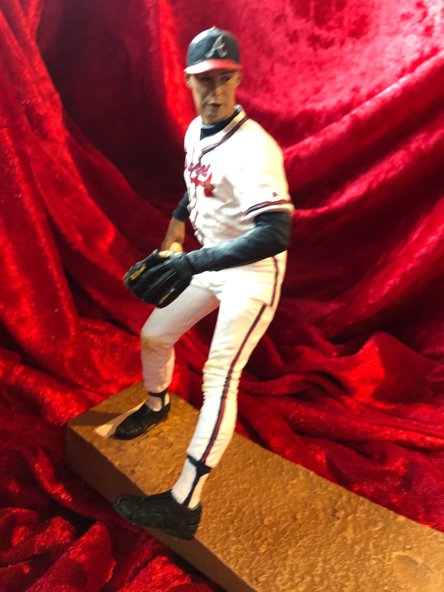 Greg Maddux Signed Baseball Shadowbox w/ Card & Figure – PSA/DNA