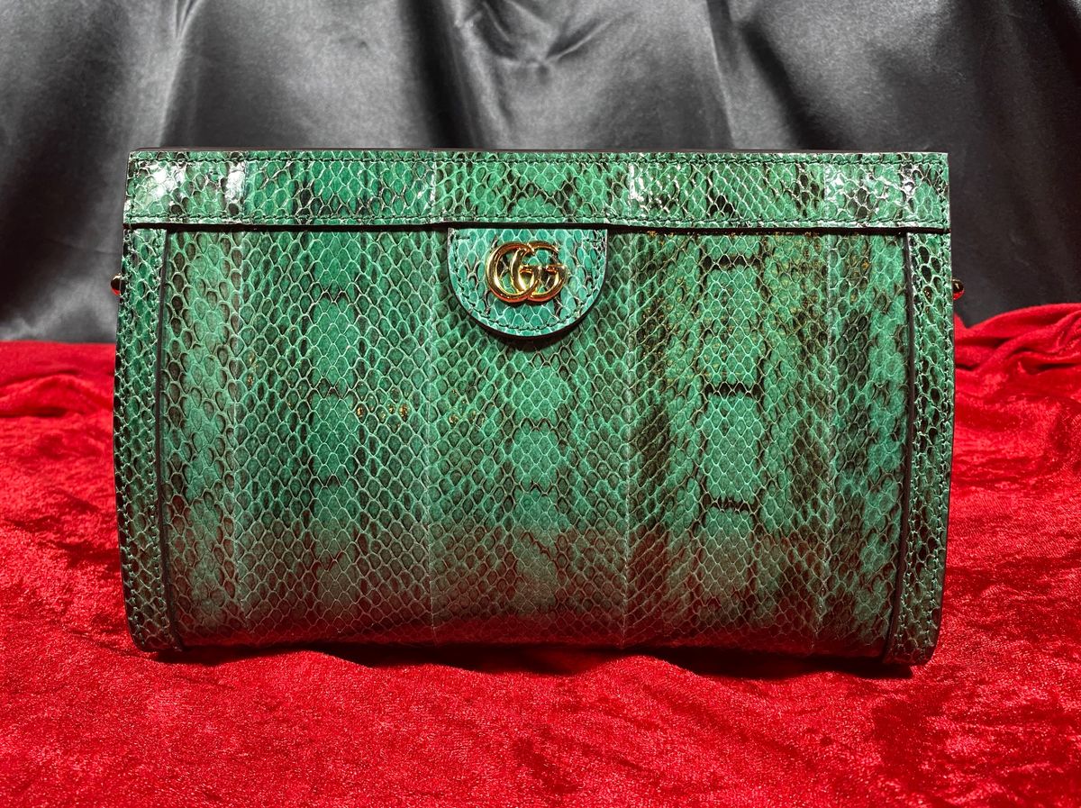 Ophidia small best sale snakeskin shoulder bag