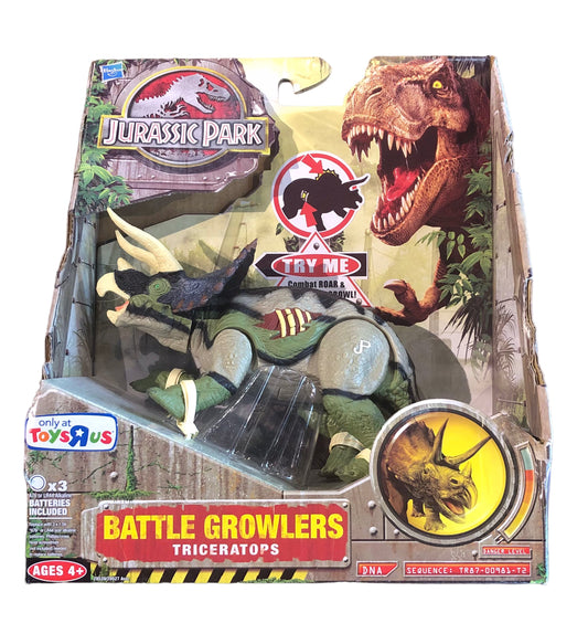 Hasbro 2009 Jurassic Park Battle Growlers Triceratops Action Figure