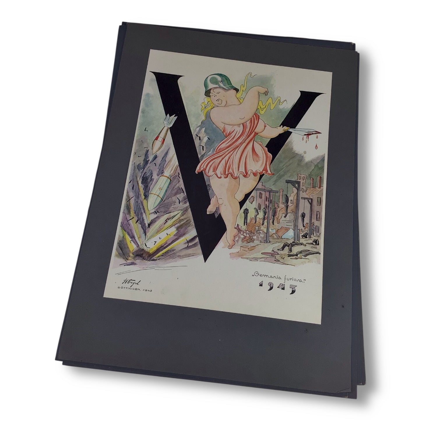 Hitleriada Furiosa 1946 Stanisław Toegel Rare Anti-Nazi Satire Artwork