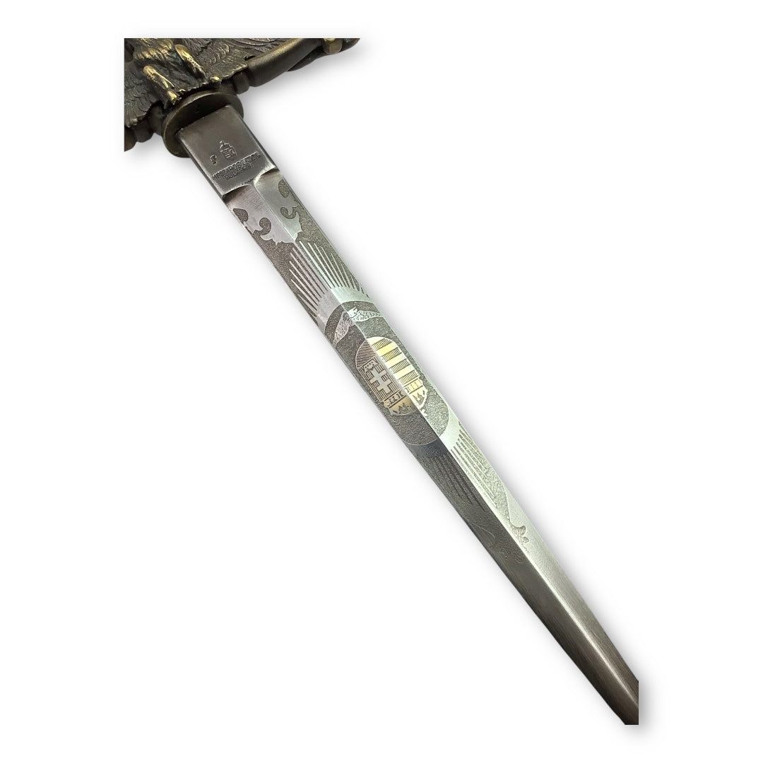 Hungarian WW2 1943 Air Force Parade Dagger Named to Lt. Levente Bognar