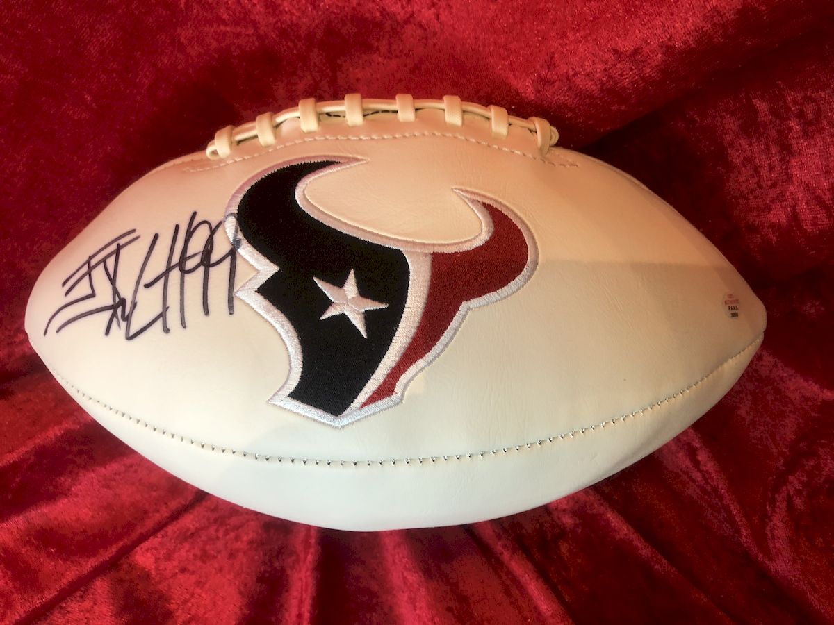 J.J. Watt Texans Certified Authentic Autographed Football Shadowbox