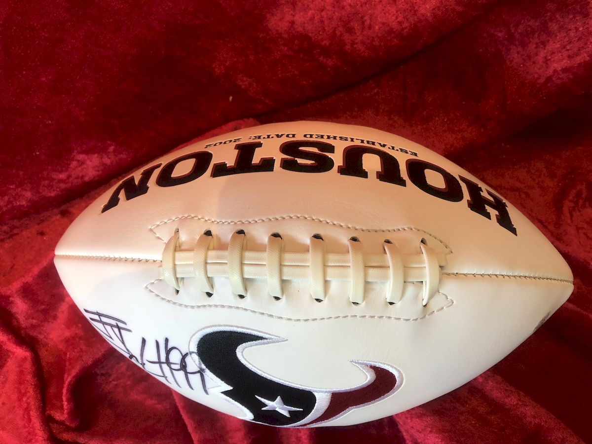 J.J. Watt Texans Certified Authentic Autographed Football Shadowbox