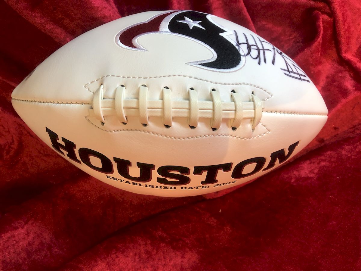 J.J. Watt Texans Certified Authentic Autographed Football Shadowbox