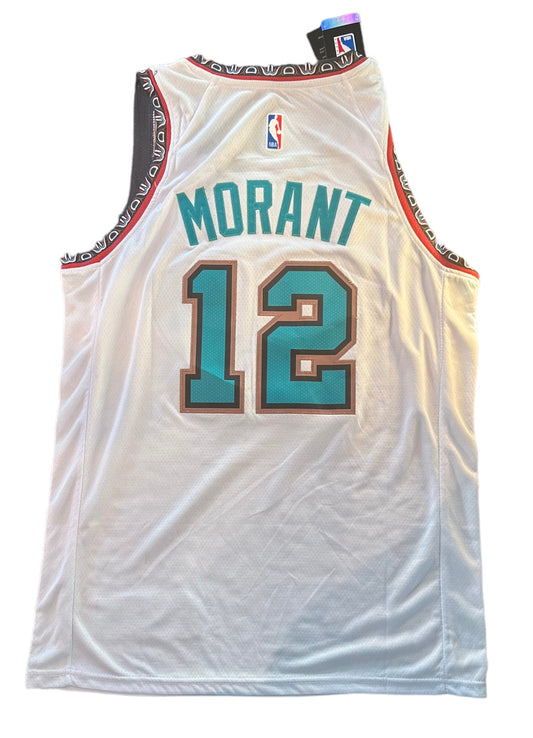 Ja Morant #12 Memphis Grizzlies White Hardwood Jerseys XL