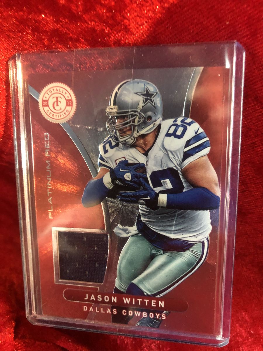 Jason Witten Cowboys Signed Football Patch w/ Card & Action Figure COA