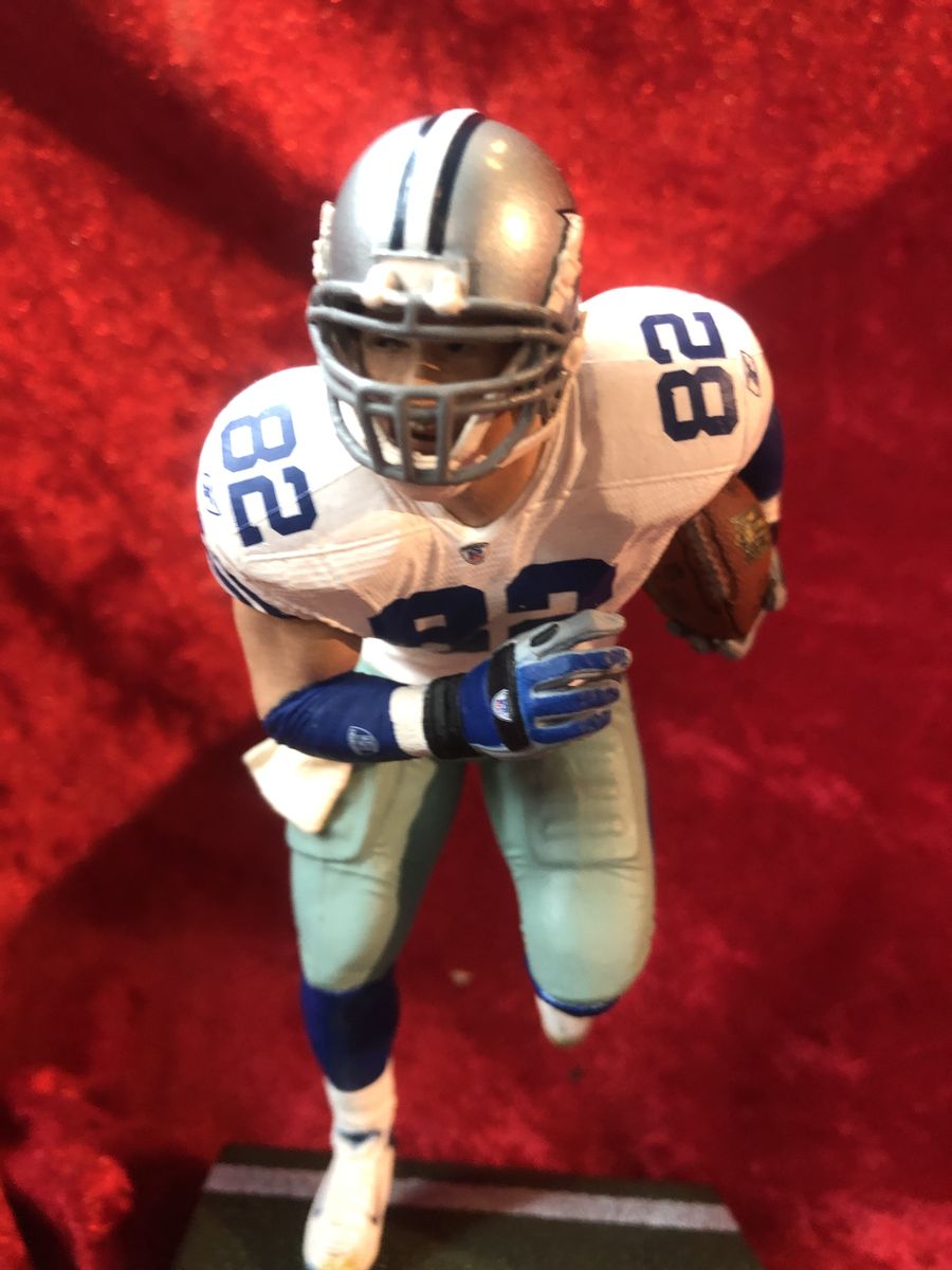 Jason Witten Cowboys Signed Football Patch w/ Card & Action Figure COA