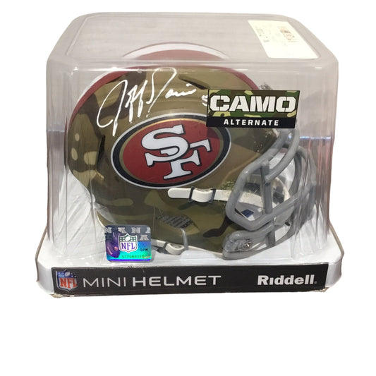 Jeff Garcia San Francisco 49ers Camo Alternate Mini Helmet Beckett COA