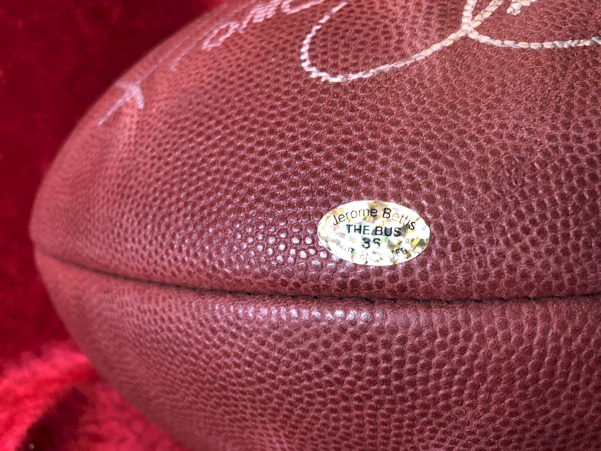 Jerome Bettis Pittsburgh Steelers Autographed Football Shadowbox