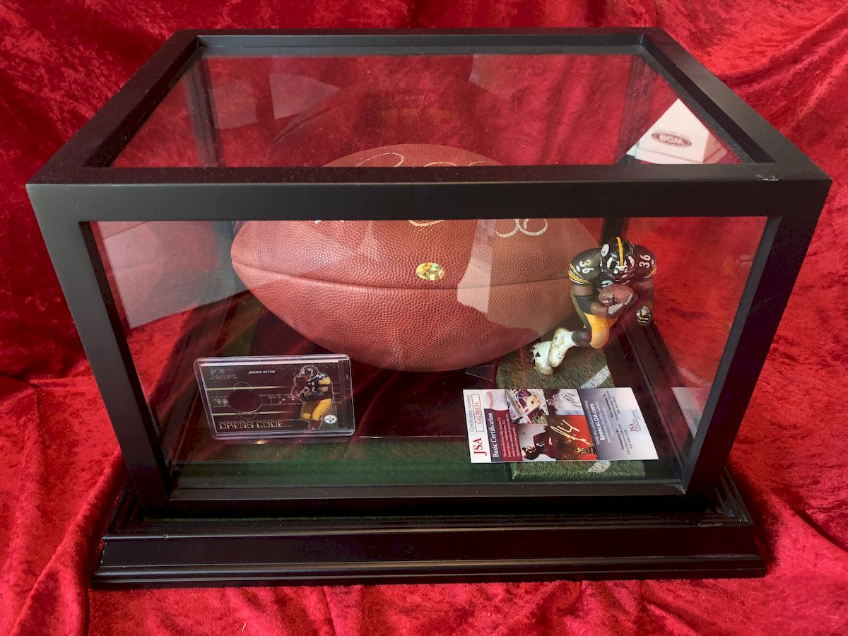 Jerome Bettis Pittsburgh Steelers Autographed Football Shadowbox