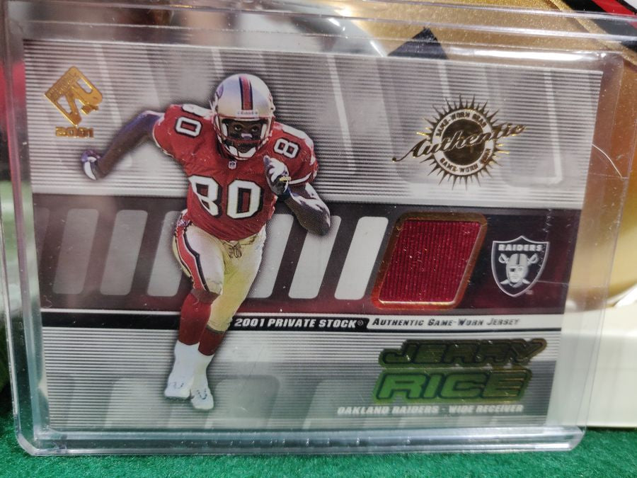 Jerry Rice 49ers Autographed Mini Helmet Shadowbox w/ Jersey Card and Figure