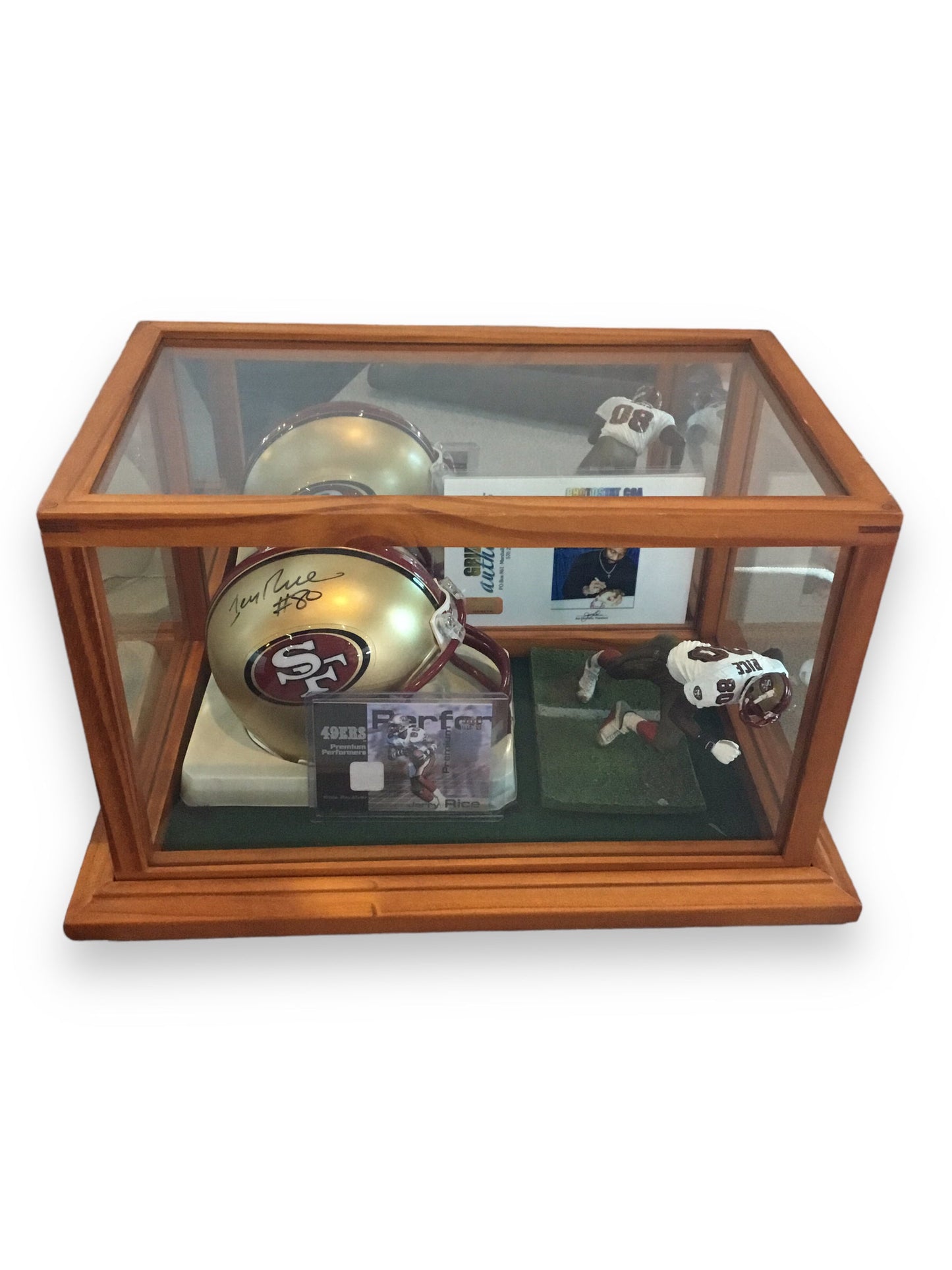 Jerry Rice 49ers Certified Authentic Autographed Mini-helmet Shadowbox