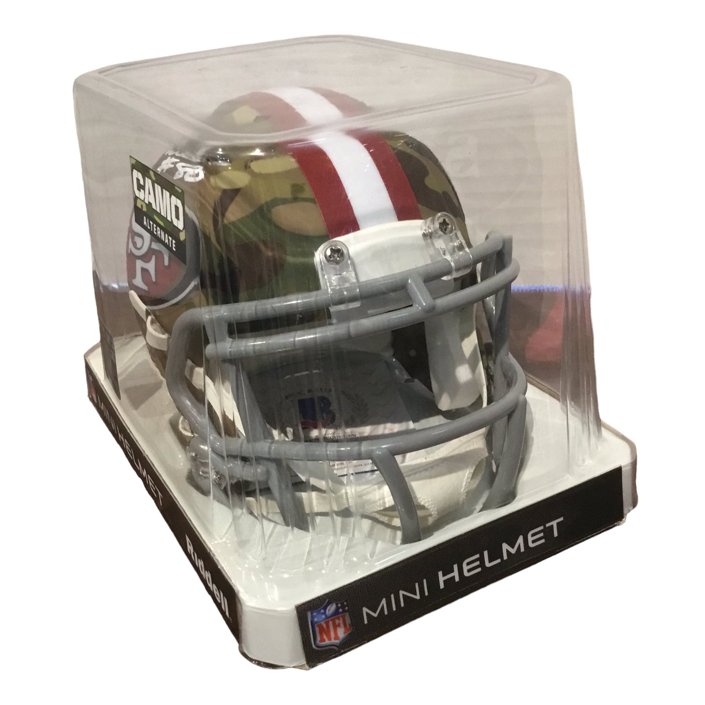 Jerry Rice Autographed San Francisco 49ers Camo Mini Helmet with Beckett Certification