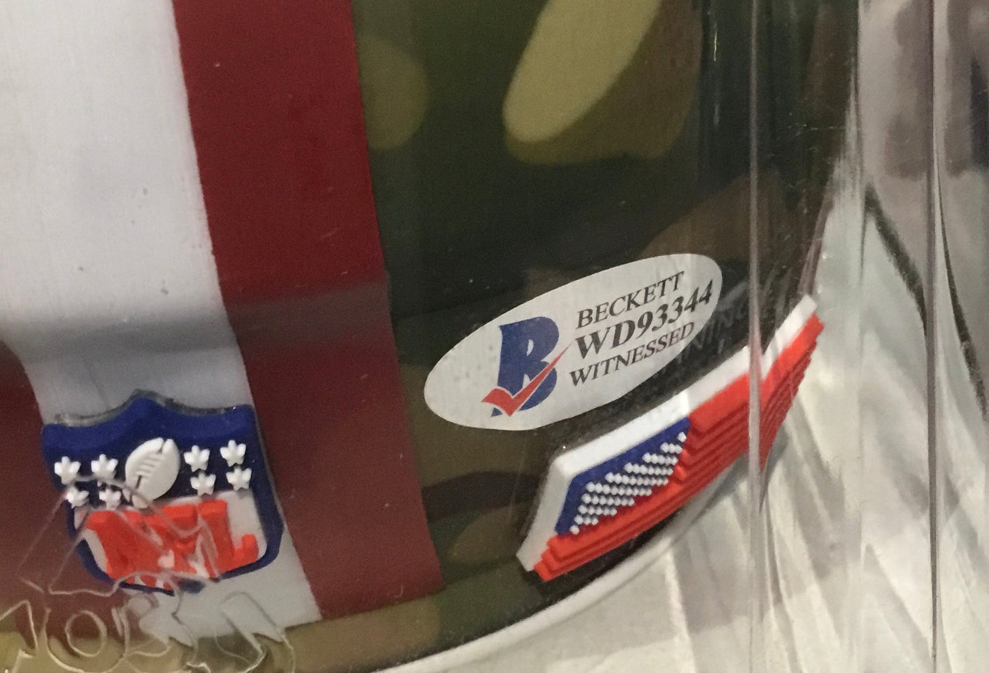 Jerry Rice Autographed San Francisco 49ers Camo Mini Helmet with Beckett Certification