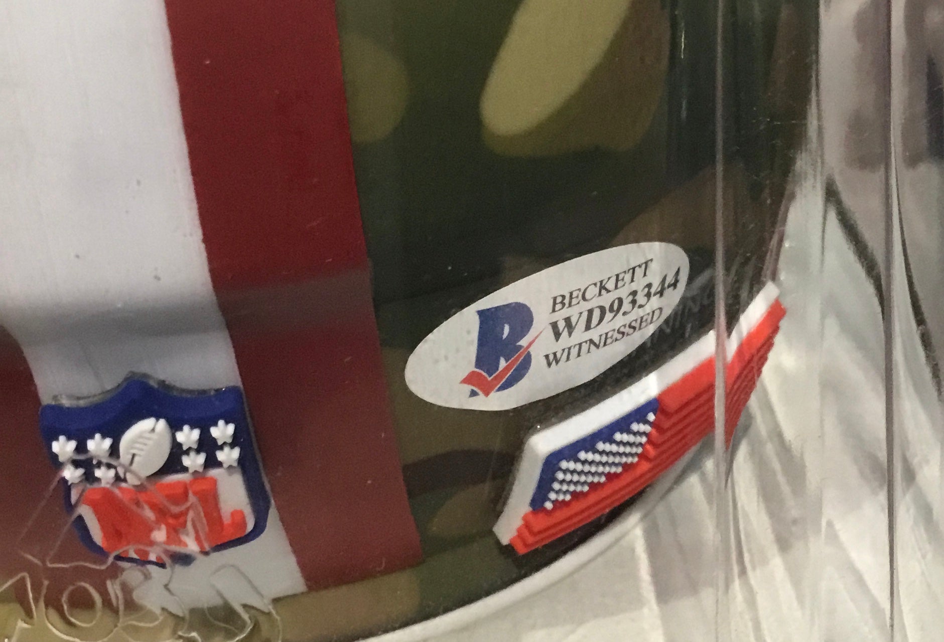 Jerry Rice Autographed San Francisco 49ers Camo Mini Helmet with Beckett Certification