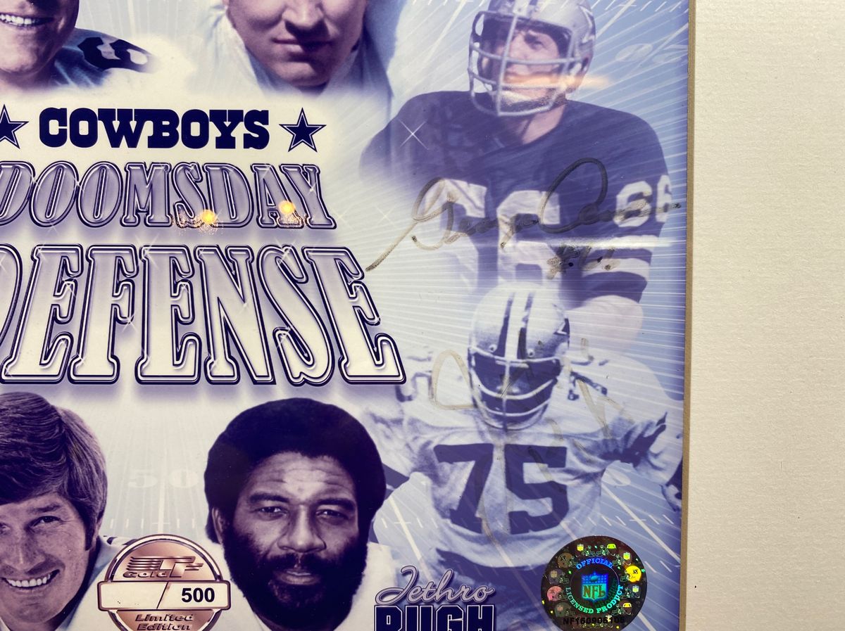 Jethro Pugh & Bob Lilly Autographed 8x10 Photo Dallas Cowboys /500 Framed