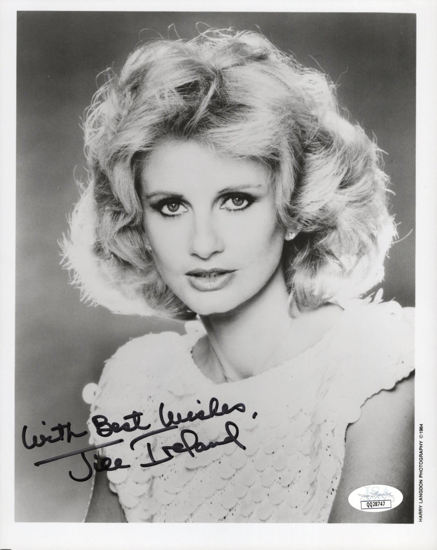 Jill Ireland Signed 8x10 Photo, Personalized “With Best Wishes” JSA Certified QQ28747