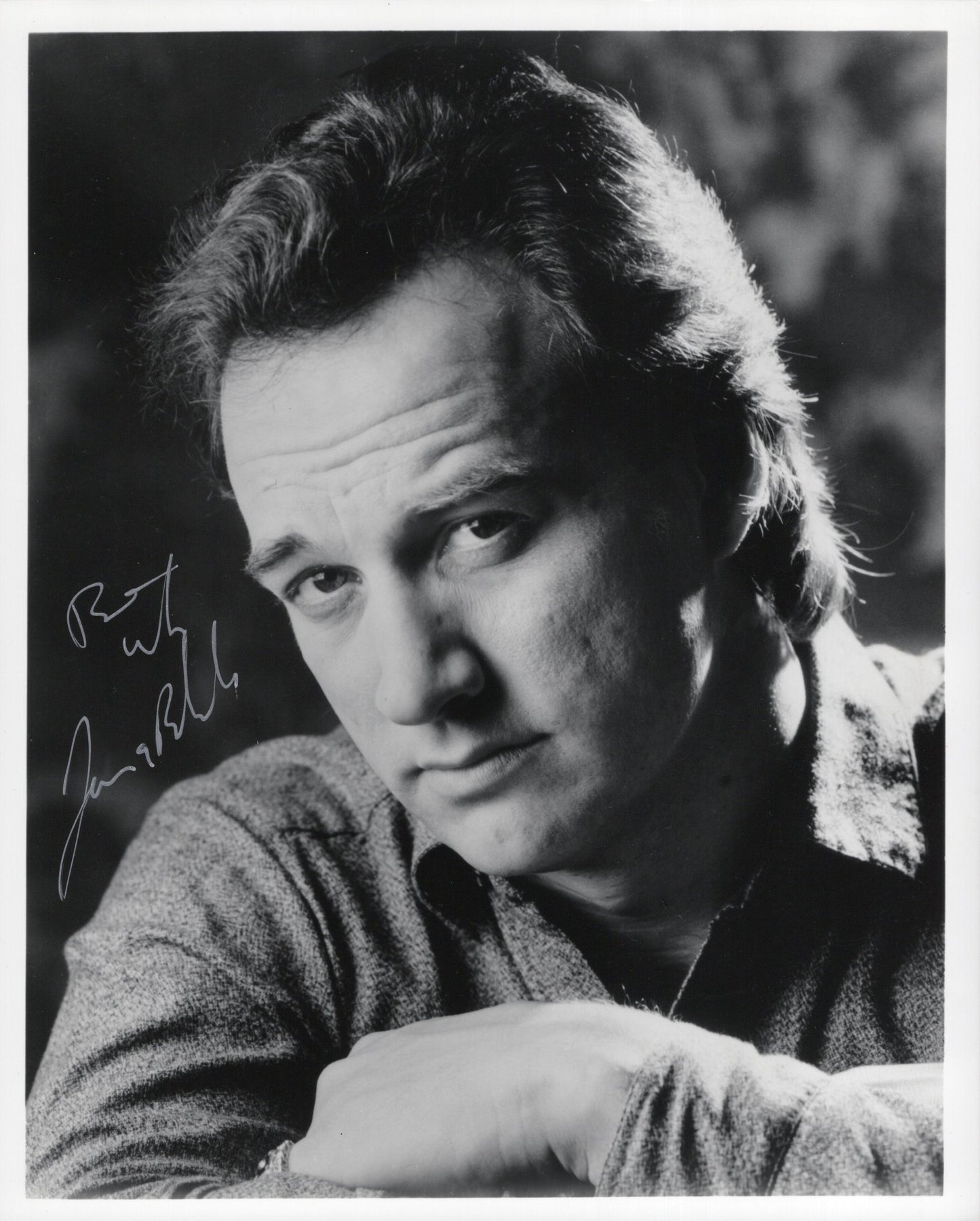 Jim Belushi Signed 8x10 B&W Photo Personalized "Best" PSA LOA