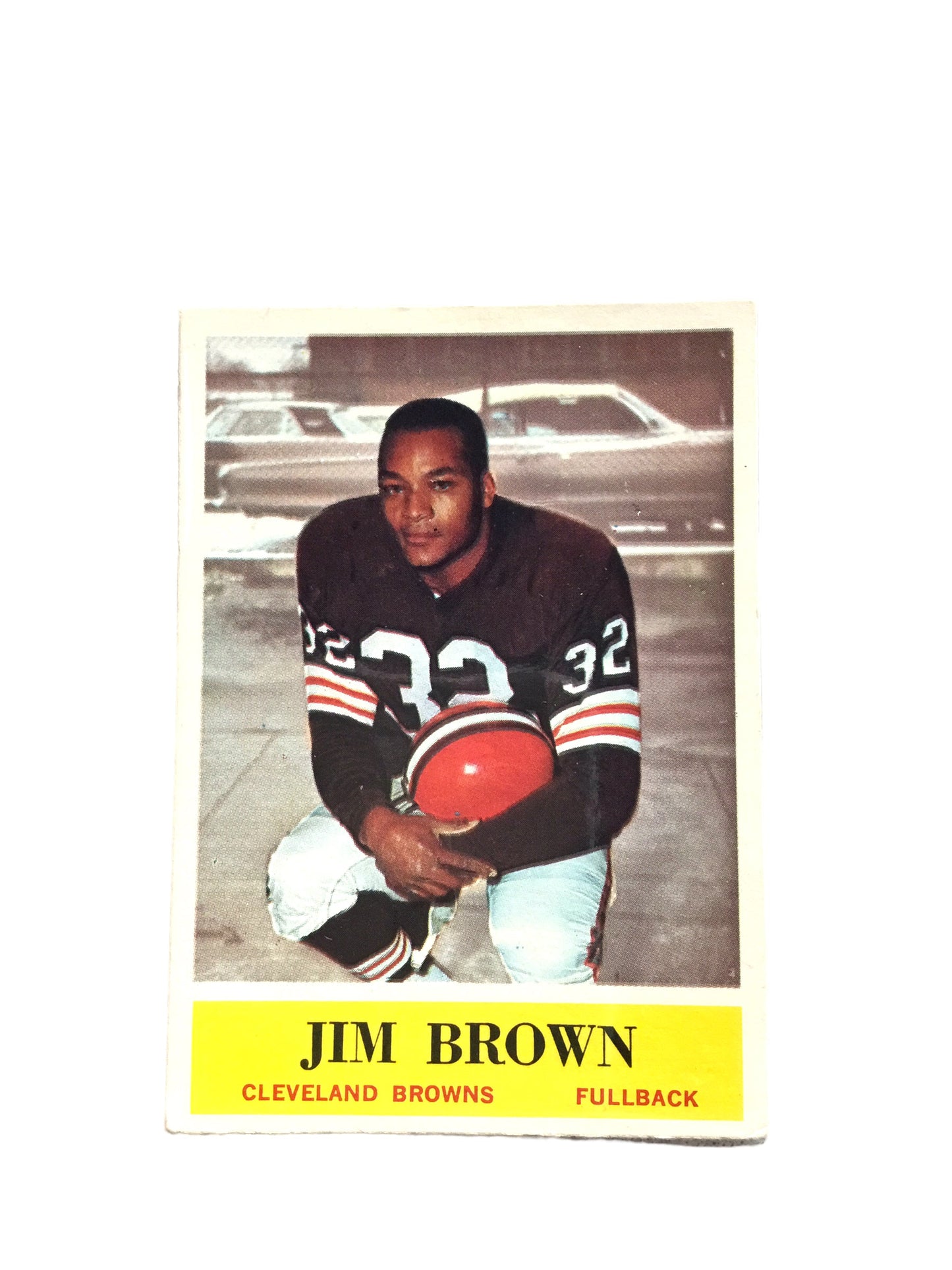 Jim Brown Browns Signed Mini Helmet Shadowbox w/ 1964 Card, Figure, COA
