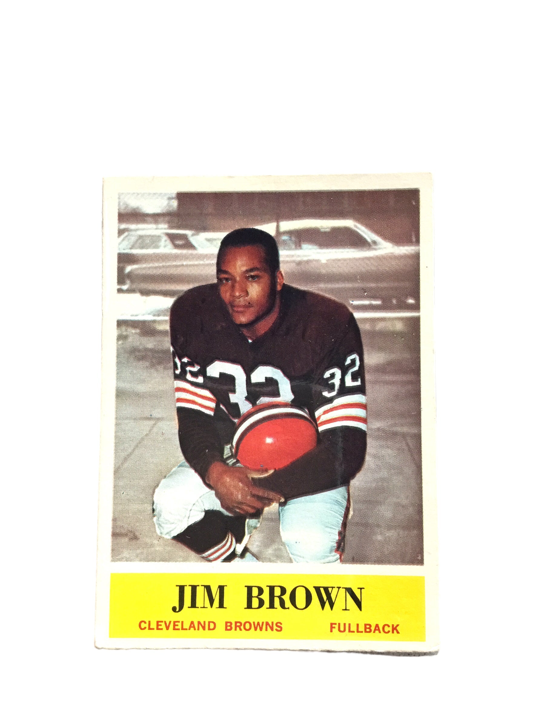 Jim Brown Browns Signed Mini Helmet Shadowbox w/ 1964 Card, Figure, COA