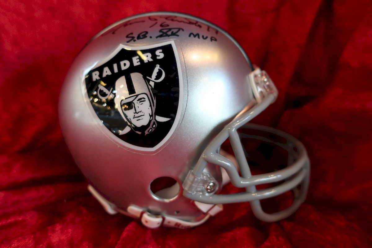 Oakland Raiders Super Bowl MVPs Autographed Full Size Helmet