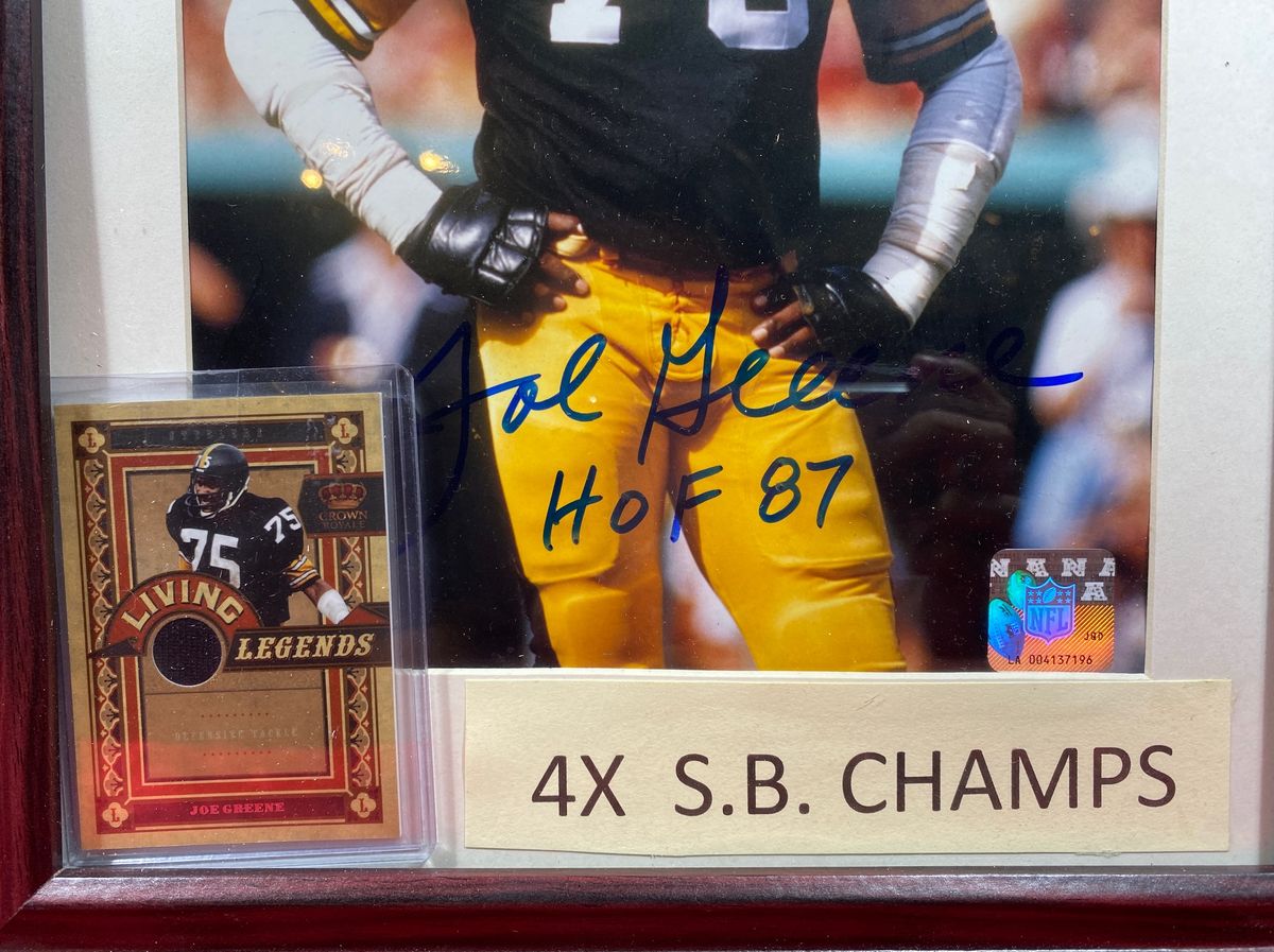 Joe Greene HOF '87 Signed Framed Photo & Card Certified