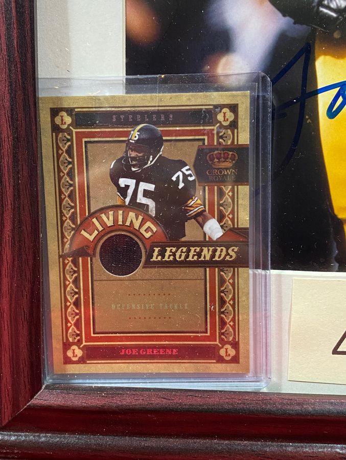 Joe Greene HOF '87 Signed Framed Photo & Card Certified