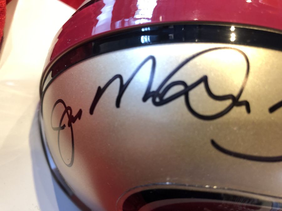 Joe Montana & Jerry Rice 49ers Certified Authentic Autographed Mini-helmet Shadowbox