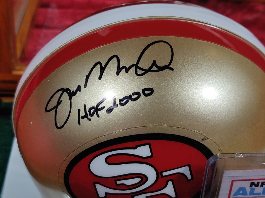 Joe Montana San Francisco 49'ers Autographed Mini Helmet Shadowbox w/ More