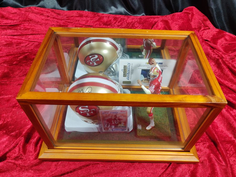 Joe Montana San Francisco 49'ers Autographed Mini Helmet Shadowbox w/ More