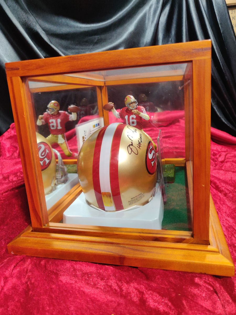 Joe Montana San Francisco 49'ers Autographed Mini Helmet Shadowbox w/ More
