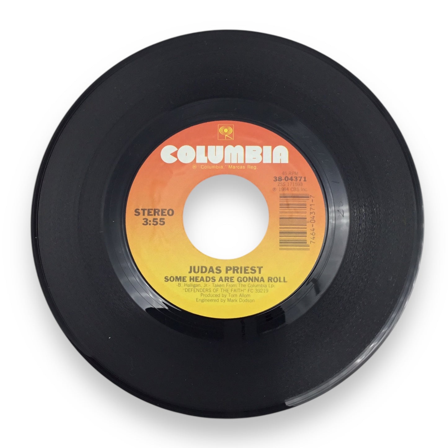 Judas Priest Some Heads Are Gonna Roll / Breaking the Law (Live) 45 Record Vinyl Columbia