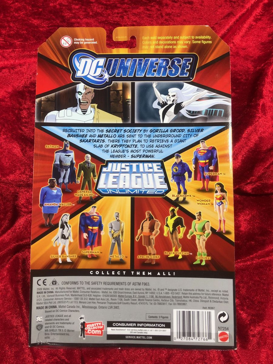 Justice League Unlimited- 3 Figure Pack with Superman, Silver Banshee & Metallo