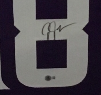 Justin Jefferson Signed Framed Jersey Display with Beckett Authentication