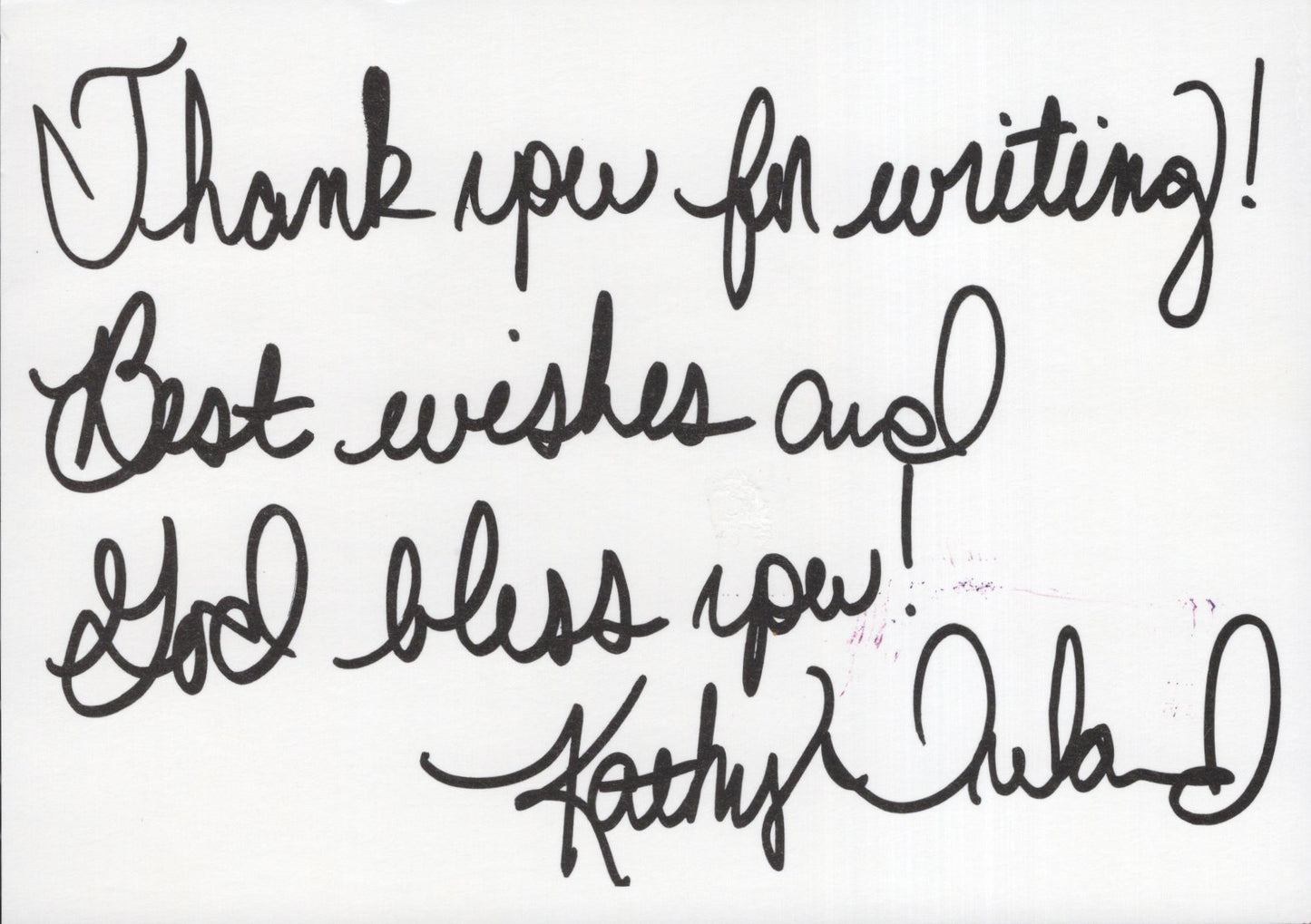 Kathy Ireland Signed Photo 4.25x6 Personalized "Love Always" Postcard Picture, Back Personalized with "Thank you for writing! Best Wishes and God bless you! Kathy Ireland", Kathy Ireland Autograph