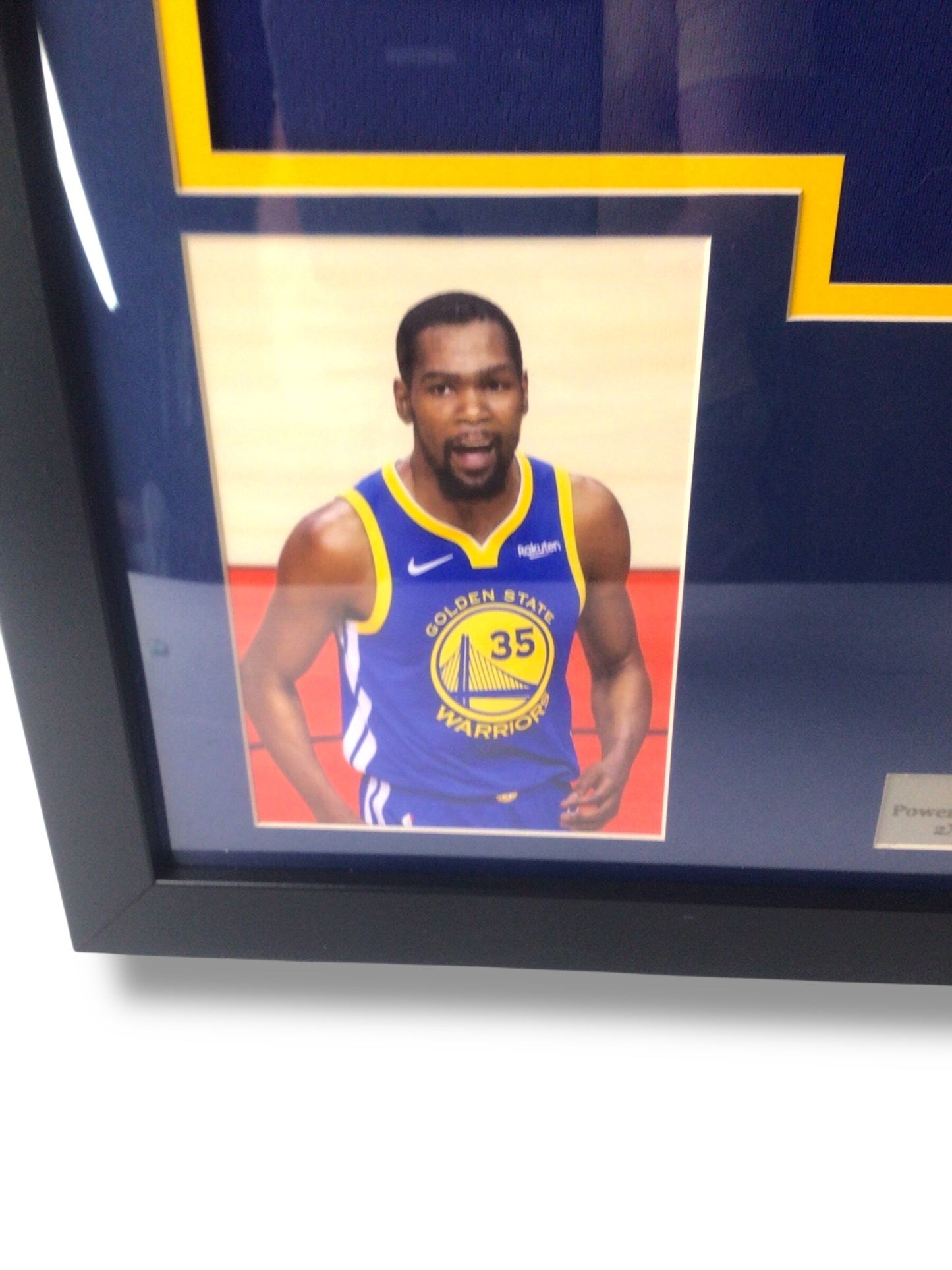 Kevin Durant Framed Signed Golden State Warriors Jersey w/ JSA Cert & Sports Card