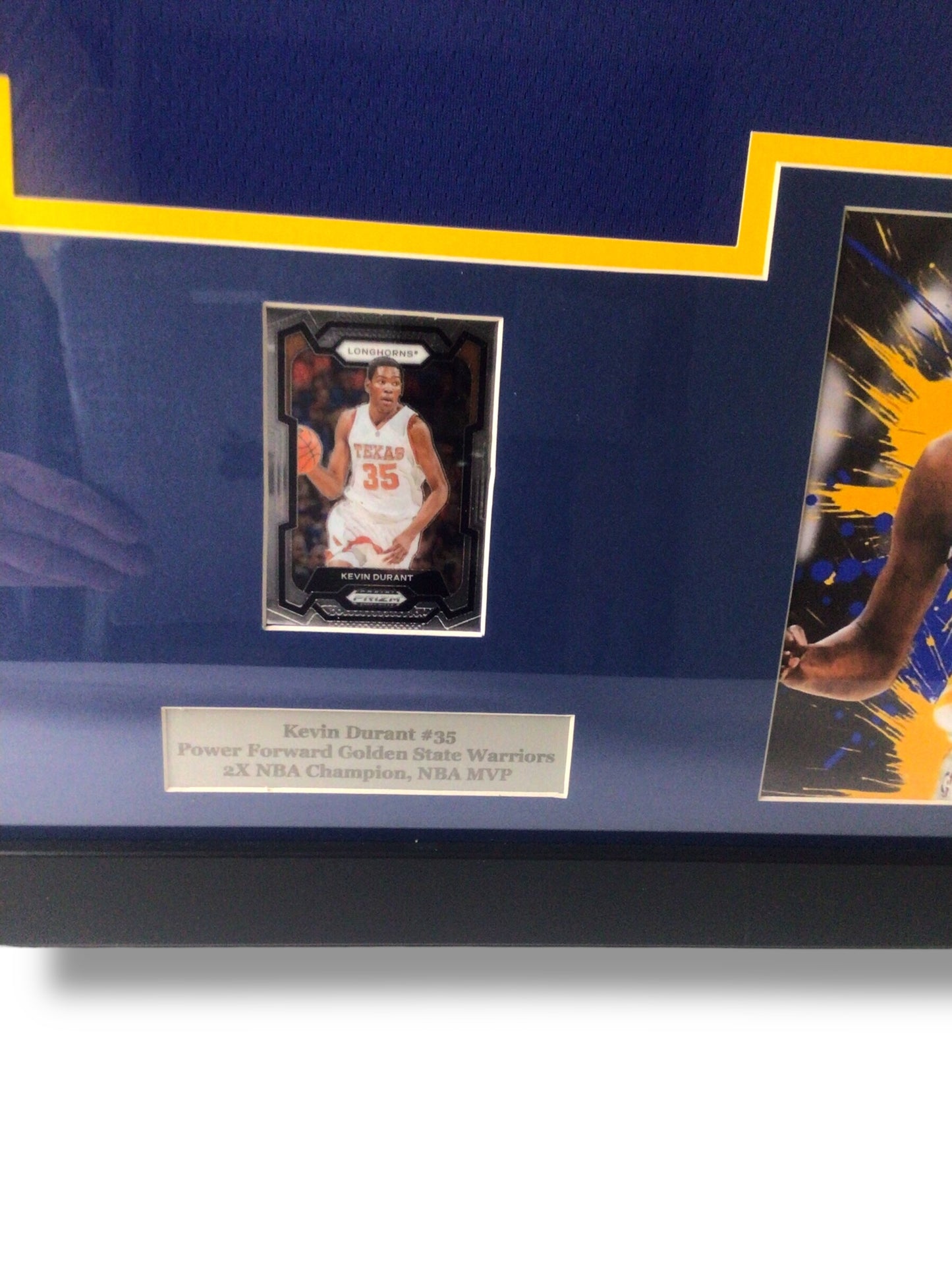 Kevin Durant Framed Signed Golden State Warriors Jersey w/ JSA Cert & Sports Card