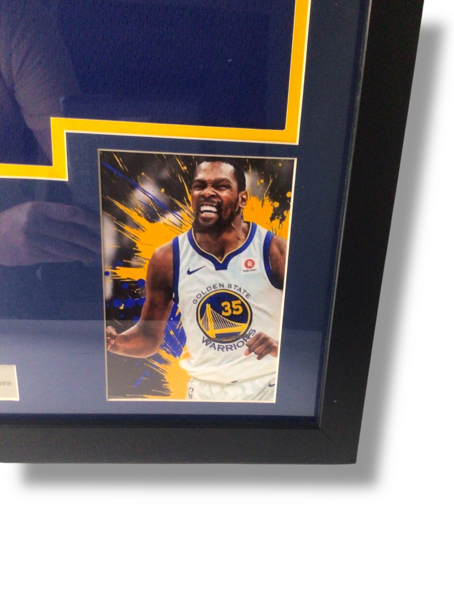 Kevin Durant Framed Signed Golden State Warriors Jersey w/ JSA Cert & Sports Card
