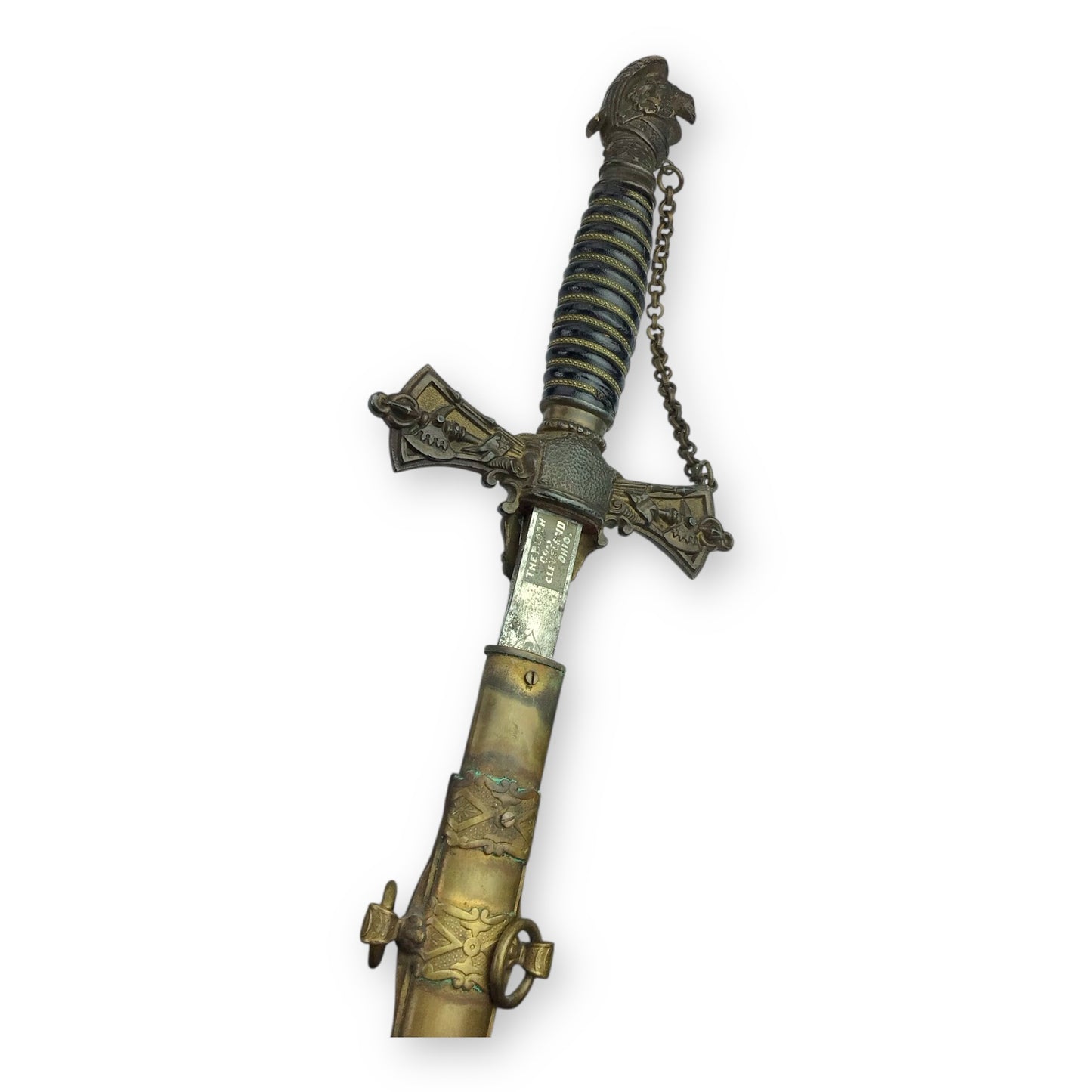 Knights of Pythias / KFM Fraternal Ceremonial Sword -Named w/ Scabbard